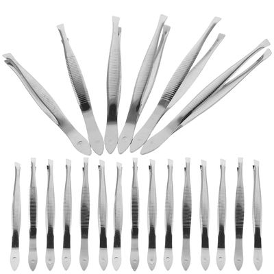 Abaodam 50pcs Stainless Steel Precision Eyebrow Tweezers with Flat Slant Tips, Facial Hair Grooming Plucker Set for Women, Accurate Hair Removal and Eyebrow Shaping Tools