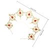 ibasenice Baroque Crown Headband for Women with Red Rhinestones Gold Base, Lady Goddess Headband Party Photo Prop, Decorative Lolita Hair Accessory for Cosplay and Masquerade view 2
