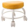 GRADENEVE Rolling Foot Stool with Universal Wheels, Low Pu Cushion Ottoman with Mute Casters, Compact Orange Salon and Home Massage Work Stool view 1