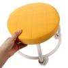 GRADENEVE Rolling Foot Stool with Universal Wheels, Low Pu Cushion Ottoman with Mute Casters, Compact Orange Salon and Home Massage Work Stool view 3