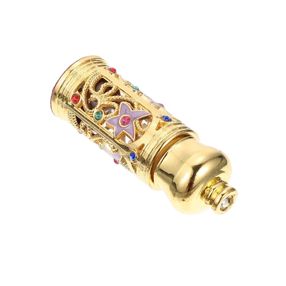 COOPHYA Golden Glass Essential Oil Bottle with Alloy Stopper for Travel