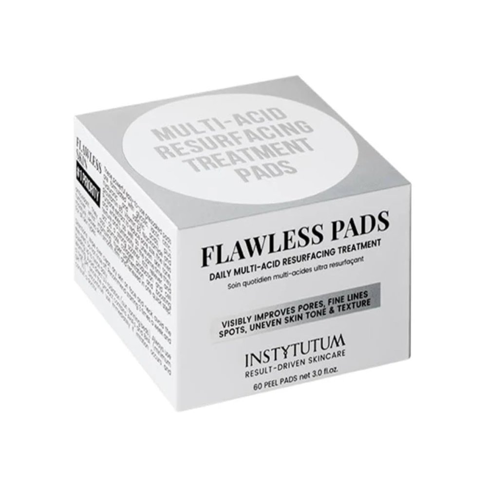 INSTYTUTUM Flawless Pads Daily Multi-Acid Resurfacing Treatment, AHA & BHA Complex, Niacinamide, 60 Peel Pads