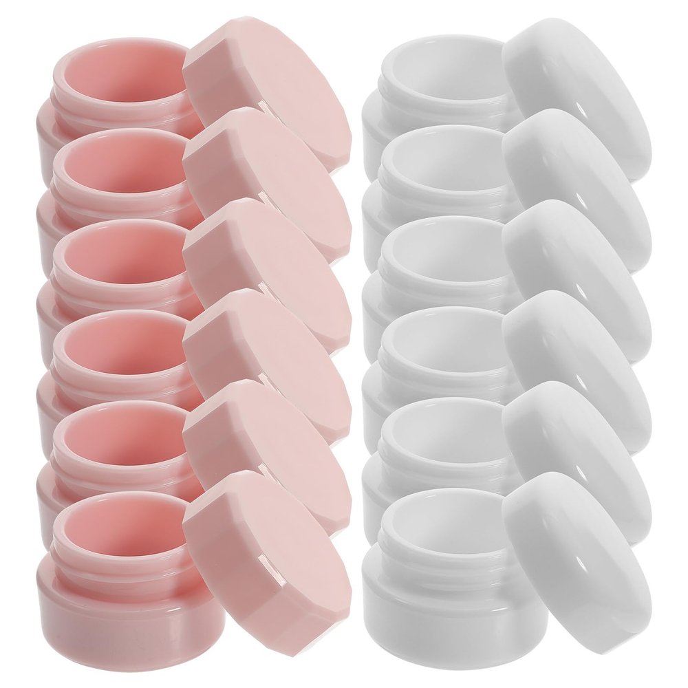 12 Pack Refillable Plastic Makeup Jars with Lids for Cream Lotion 3g