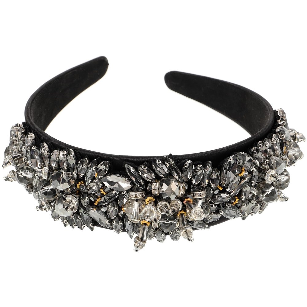 FENICAL Baroque Rhinestone Hairband for Women, Decorative Crystal-embellished Hair Hoop, Dark Gemstone Headband, Elegant Girl Hair Accessory for Parties and Daily Wear