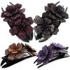 LOORGVEL 4pcs French Style Duckbill Hair Clips for Thick Hair Rhinestone Non-slip Large Bobby Clips for Women Wedding and Updo Styling view 1