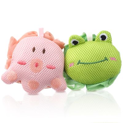 2Pcs Toddler Kids Shower Loofah Sponges, Mesh Bath Exfoliating Body Scrubber with Hanging Rope