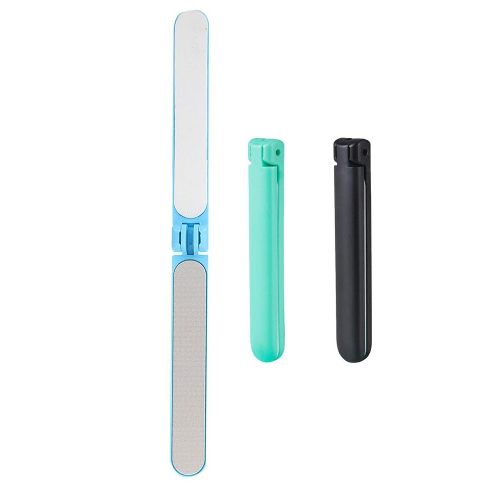 SMASOLO 3pcs Double Sided Diamond Nail Files Small Metal Nail Manicure Tools for Natural Fingernails Home and Travel Use