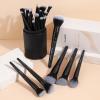 MAANGE 30 Pcs Professional Makeup Brush Set with Travel Case Kabuki, Foundation, Powder, Blush,Blending& Eyeshadow Brushes, Labeled for Gift-Ready Box,Black Coffee view 2