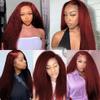 #99J Wine Red Bundles Human Hair Yaki Straight Bundles 18 20 22 Inch Burgundy Yaki Straight Bundle Human Hair Extensions Double Weft Unprocessed Brazilian Virgin Hair 3 Bundle 50 Grams Per Bundle view 2