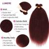 #99J Wine Red Bundles Human Hair Yaki Straight Bundles 18 20 22 Inch Burgundy Yaki Straight Bundle Human Hair Extensions Double Weft Unprocessed Brazilian Virgin Hair 3 Bundle 50 Grams Per Bundle view 3