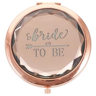 VINTORKY Rose Gold Double-Sided Mini Compact Mirror for Purse, Small Pocket Mirror for Women, Bride to Be Bridesmaid Wedding Bachelorette Party