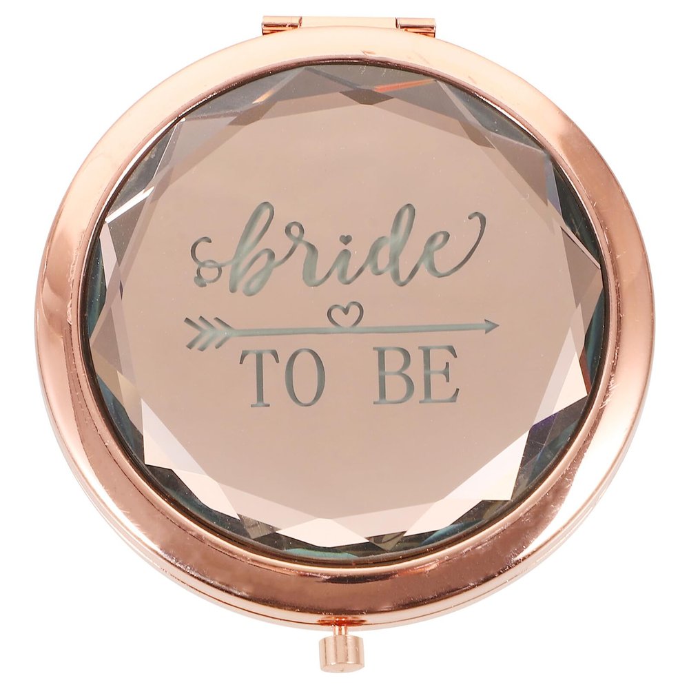 VINTORKY Rose Gold Double-Sided Mini Compact Mirror for Purse, Small Pocket Mirror for Women, Bride to Be Bridesmaid Wedding Bachelorette Party