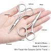 2Pcs Facial Hair Small Grooming Scissors For Men & Women - Eyebrow, Nose Hair, Mustache, Beard, Eyelashes, Ear Hair Trimming Kit, Pointed Scissors and Round Scissors, Travel Friendly Mini Scissors Set view 2