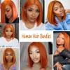 350 Bundles Human Hair Ginger Orange Straight Bundle 26 28 30 Inch Unprocessed Virgin Remy Ginger Bundles Human Hair Extensions 50 Gram Per Bundle view 2