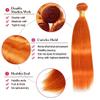 350 Bundles Human Hair Ginger Orange Straight Bundle 26 28 30 Inch Unprocessed Virgin Remy Ginger Bundles Human Hair Extensions 50 Gram Per Bundle view 3