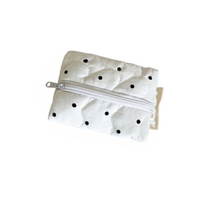 SPONGL Elegant Dot Print Makeup Bag Quilted Bag with Spacious Interior and Practical Fabric Cosmetic Pouches for Travel Essenti