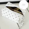 SPONGL Elegant Dot Print Makeup Bag Quilted Bag with Spacious Interior and Practical Fabric Cosmetic Pouches for Travel Essenti view 2