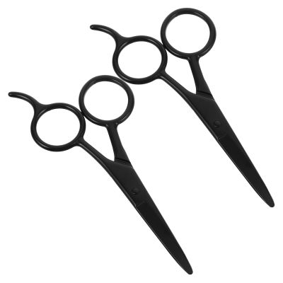 KAILIKETIY 2pcs Stainless Steel Grooming Scissors 5 Inch Facial Hair and Eyebrow Trimmer for Men Sensitive Area Detail Work Beard Shaping at Home and Salon