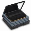 Oil Blotting Sheets for Face, Makeup Blotting Paper with Powder, 150 Sheets Black Magnet Blot Sheet for Oily Combination Skin, Portable Compact with Puff & Mirror, Easy Dispensing Blottings Papers view 1