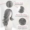 FESHFEN Wavy Layered Wig with Curtain Bangs for Women, 20 Inch Grey Long Synthetic Natural Looking Middle Part Hair Wig For Costume Party Daily Use view 4