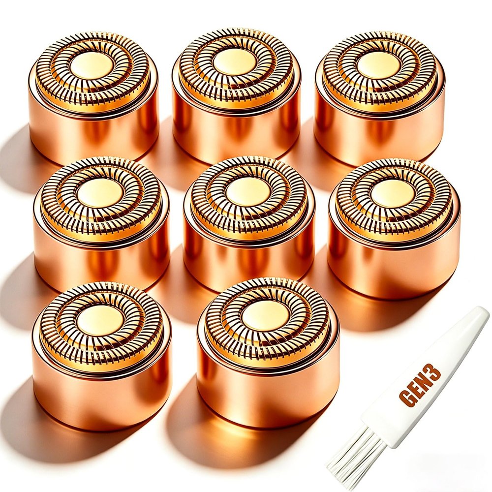 Head Shavers for Finishing Touch Flawless Gen 3 Replacement Heads, Rose Gold, 8-Pack