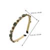DINHEAROM Baroque Green Pearl Flower Headband Rhinestones, Thin Metal Hair Hoop for Women, Delicate Spa Facial Care Hair Accessory view 2