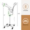 2 in 1 Facial Steamer with 3X Magnifying Lamp, Aromatherapy Face Spa Mist Steamer for Home & Beauty Salon, Adjustable Height Rolling Skin Care Humidifier, White view 2