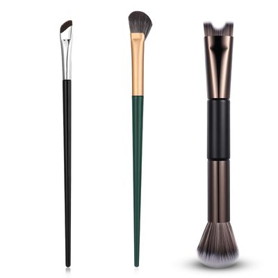 3 Pcs Sculpting Dual-End Contour Nose Brush, 2-in-1Nose Contour Brush Angled Blush Brushes Angled Makeup Brushes for Sculpting and Defining