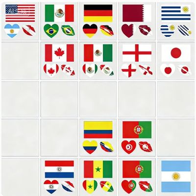 2026 New World Cup Temporary Flag Tattoos (7 Teams)