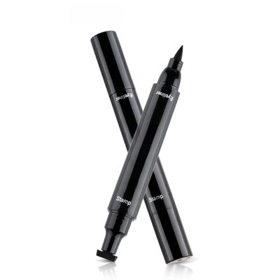 MylingKorm 2-in-1 Winged Eyeliner Stamp with Precision Tip, Waterproof & Smudge-proof Eye Definer, Dual-ended Wing Stamp for Symmetrical Cat Eye Look, Quick-drying Matte Finish (Black)