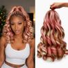 French Curl Braiding Hair, P27/613/Pink, 12 Inch, 8 Packs view 1