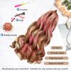French Curl Braiding Hair, P27/613/Pink, 12 Inch, 8 Packs view 2