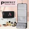 Relavel Birthday Gifts for Girls Women - Hanging Toiletry Bag for 13 14 15 16 17 18 Years Old Teen Initial Makeup Bag for Teacher Graduation Gift, Personalized Travel Cosmetic Bags - Black A view 2