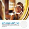 GAROZATION Suction Cup Vanity Mirror 20x Magnifying Single-Sided Compact Makeup Mirror 142mm White Portable for Daily Use and Bathroom view 3
