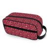 GuoChe Makeup Bag Lightweight durables Twill Fabric for Travel Christmas Maroon Candy Canes Gifts Holly view 2
