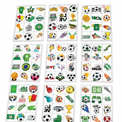 108 PCS Soccer Temporary Tattoos for Kids, 9 Sheets Easy-Cut Soccer Ball Tattoo Stickers, Sports Birthday Party Favors, Team Game Day Goodie Bags for Boys Girls