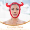 LOORGVEL Plush Spa Facial Headband Devil Horn Red for Women Hair view 3