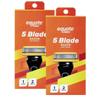 Equate 5 Blade Razor with Trimmer, Triple Coated Blades, Lubrication Strips, Flip Back Trimmer, 1 Razor and 2 Refills, 2 Pack view 1