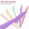 LIFKOME 10pcs Manual Eyebrow Razors Portable Eyebrow Shaping Tools with Safety Cover for Women Facial Hair Removal and Precision Trimming Random Color view 3