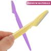 LIFKOME 10pcs Manual Eyebrow Razors Portable Eyebrow Shaping Tools with Safety Cover for Women Facial Hair Removal and Precision Trimming Random Color view 4