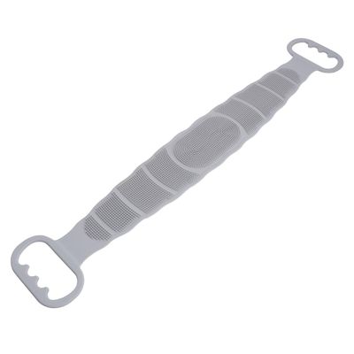 Silicone Back Scrubber Long Strip Exfoliating Shower Towel with Rings