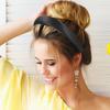 TOGEVAL Satin Padded Sponge Headband Wide Non-slip Thin Black Hairband for Women Fashion Hair Accessories view 4