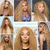 Curly Wave Human Hair Bundles 26 Inch Color #27 Honey Blonde Virgin 1 Bundle Golden Blonde Curly Wave Bundles Human Hair Extensions 100G view 3