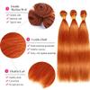 Straight Human Hair Bundles 18 20 22 Inches Color #350 Ginger Bundles Orange Straight Virgin Bundles Human Hair Extensions 150G view 4