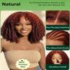 KLAIYI Reddish Brown Afro Kinky Curly Glueless Precut 7x5HD Lace Front Wigs Human Hair Bye Bye Knots Pre Plucked Bleached Pre Everything 3S Ready to Wear and Go Beginner Wig with Baby Hair 180% 16Inch view 3