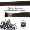 Twigoal 16 Inch Dark Brown I Tip Human Hair Extensions - Pre-Bonded Hot Fusion Keratin Straight Premium Quality view 2