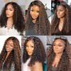 Curly Wave Human Hair Bundles 26 Inch Color 1B/30 Ombre Brown Virgin 1 Bundle Two Tone Black Mixed With Light Brown Curly Wave Bundles Human Hair Extensions 100G view 3