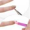 2PCS Crystal Pink Nail Tweezer, Double Ended Sticker Tweezers with Silicone Pressing Head for Craft, Precision Rhinestone Picker Tool for Jewelry Eyelash Nail Art, Curved Tip Tweezers Kit view 3