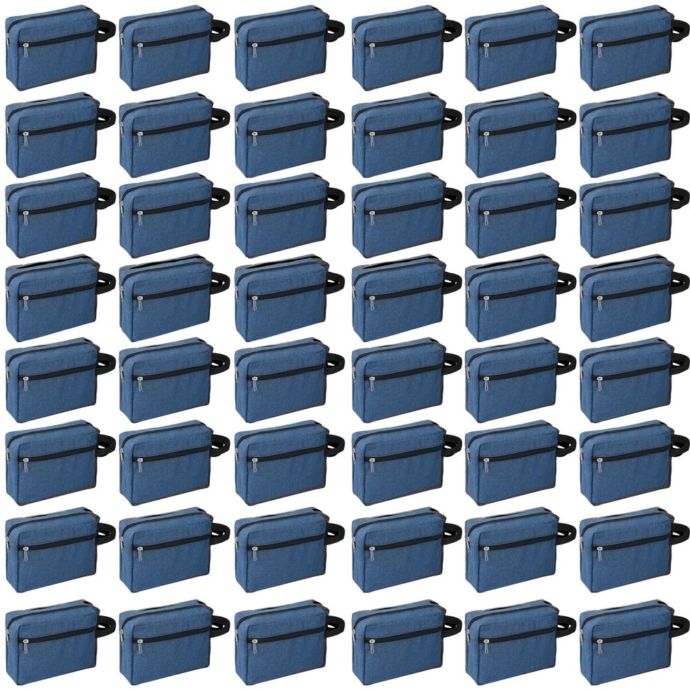 48 Pcs Travel Toiletry Bag for Men Women Bulk Large Water Resistant Shaving Bag Hanging Cosmetic Bag Makeup Travel Pouch Foldable Toiletry Organizer Dad Gift Graduation (48, Navy blue)