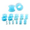 Hoisy 22Pieces Piercing Jewelry, 13/16 inch(20mm) Silicone Earrings Kit, Multi Sizes Hoop Blue Tunnel Gauge Stretching Kit Blue view 1